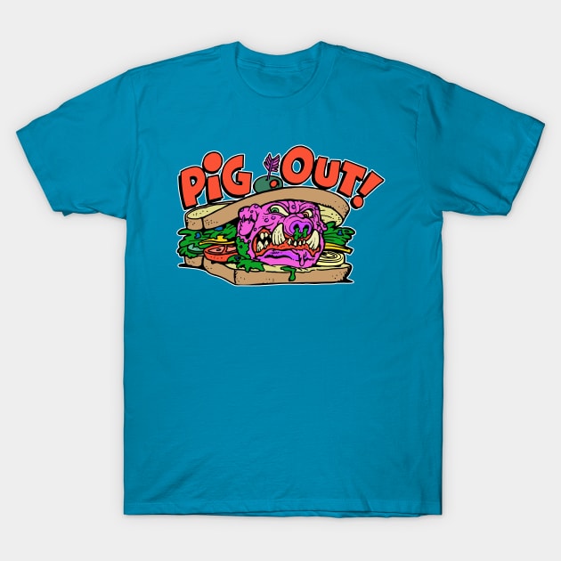 Pig Out T-Shirt by old_school_designs